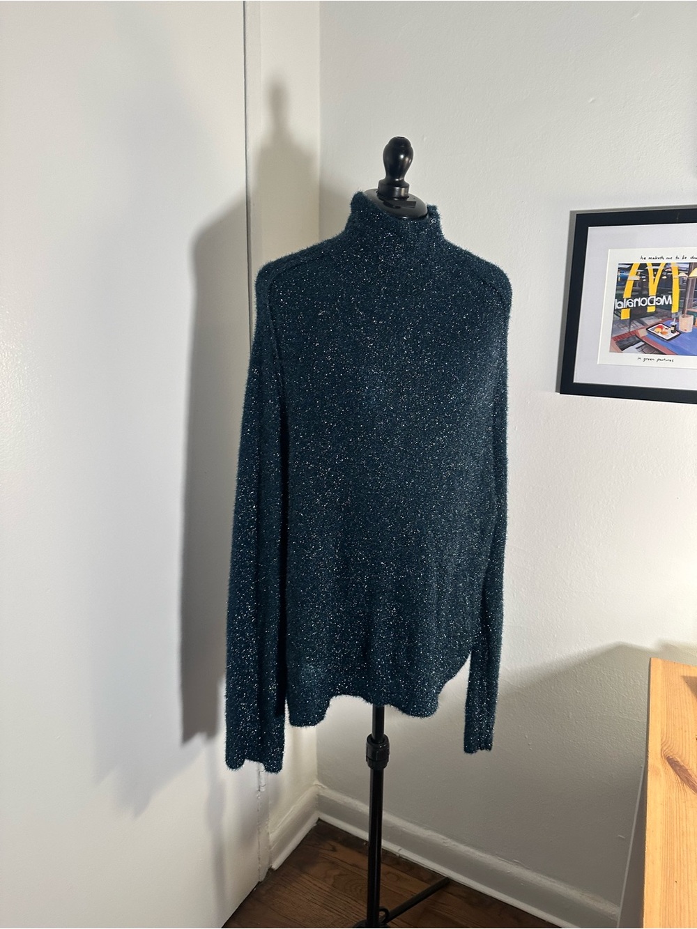 Acne Studios Metallic Turtleneck Sweater - Dark Teal